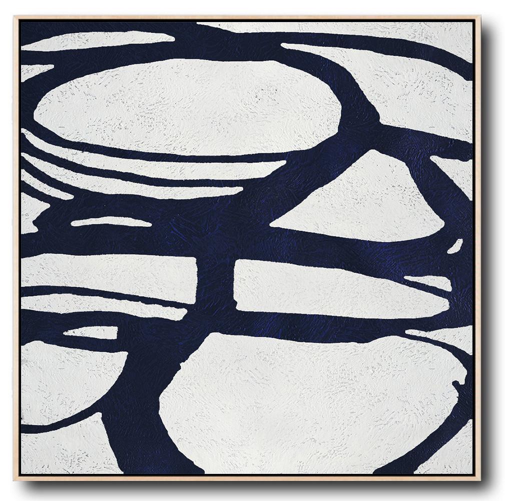 Navy Blue Minimalist Painting #NV150A